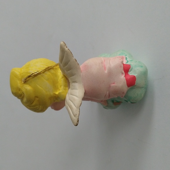 Vintage Ceramic Angel Christmas Ornament On Cloud B&A Japan Sweet - Picture 2 of 4